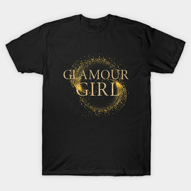 Glamour Girl Gold Glitter T-Shirt by InStyle Designs